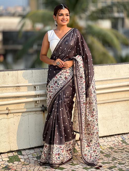women printed casual wear saree with blouse - 21691566 - Very Small Image - 1