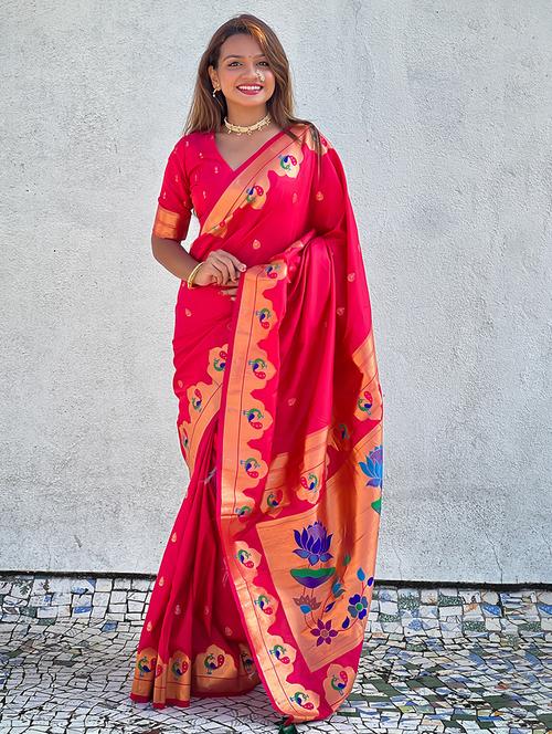 women self design paithani saree with blouse - 21691577 - Very Small Image - 1