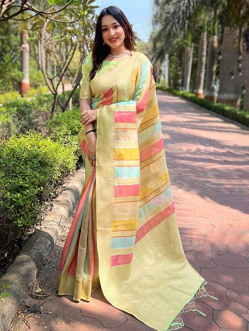 women self design kanjivaram saree with blouse - 21691613 - Very Small Image - 1