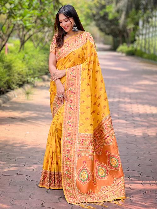 women self design paithani saree with blouse - 21691623 - Very Small Image - 1