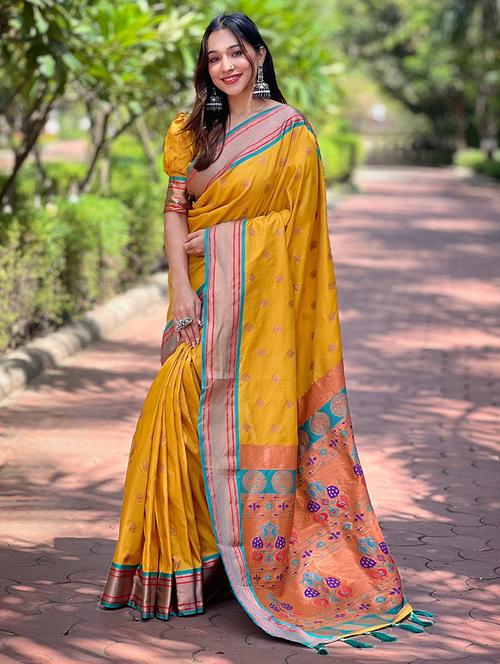 women self design paithani saree with blouse - 21691625 - Very Small Image - 1