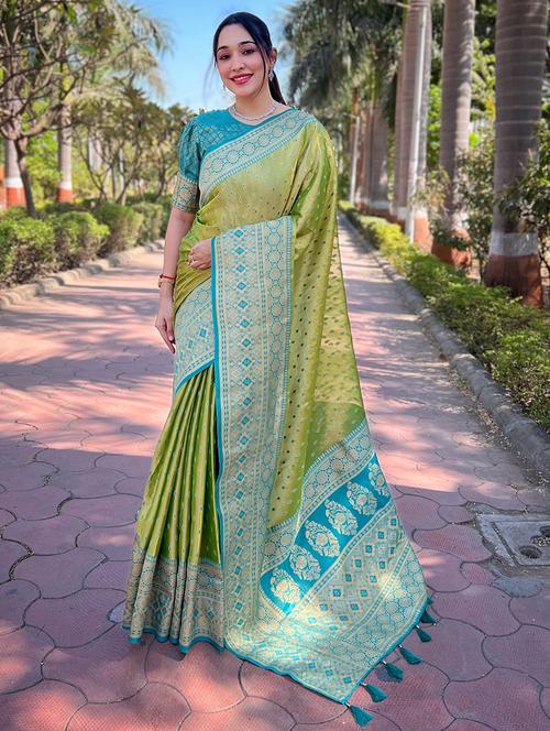 women self design kanjivaram saree with blouse - 21691636 - Very Small Image - 1