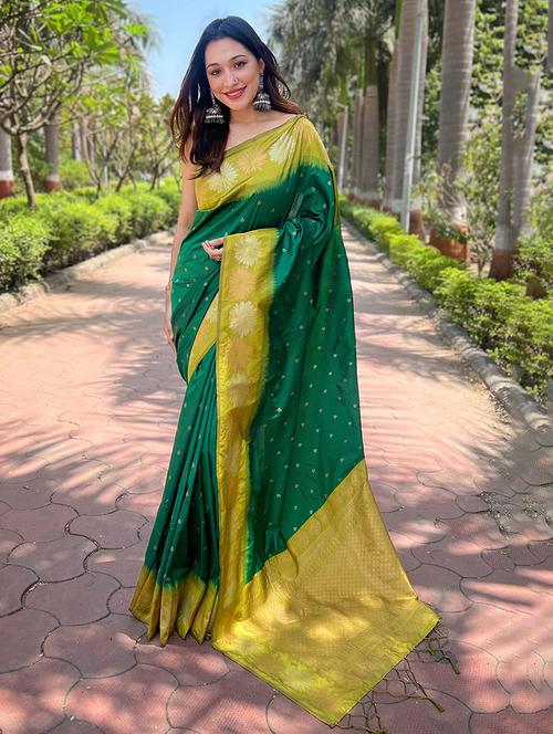 women self design kanjivaram saree with blouse - 21691639 - Very Small Image - 1