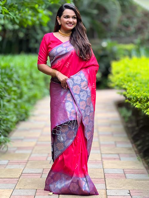 women self design kanjivaram saree with blouse - 21691650 - Very Small Image - 1