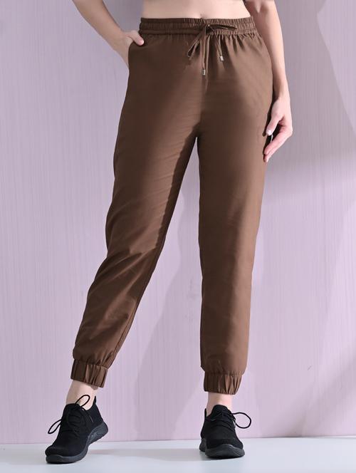 women high rise solid joggers - 21691698 - Very Small Image - 1