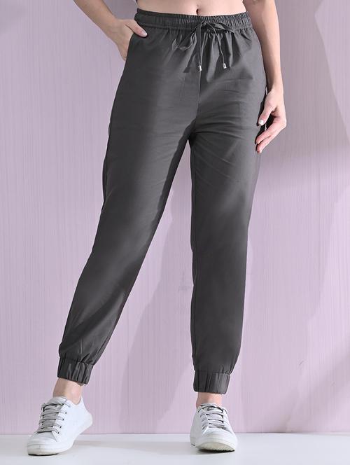 women high rise solid joggers - 21691699 - Very Small Image - 1