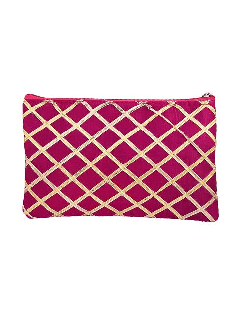 women pink embroidered pouch - 21692097 - Very Small Image - 1