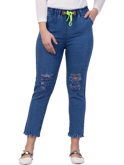women distressed mid rise slim fit jean - 21693081 - Very Small Image - 1