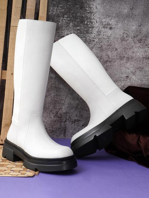 women white knee length boots - 21693385 - Very Small Image - 1