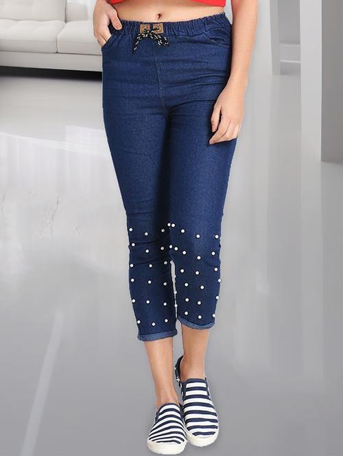 women embellished mid rise slim fit jean - 21693433 - Very Small Image - 1