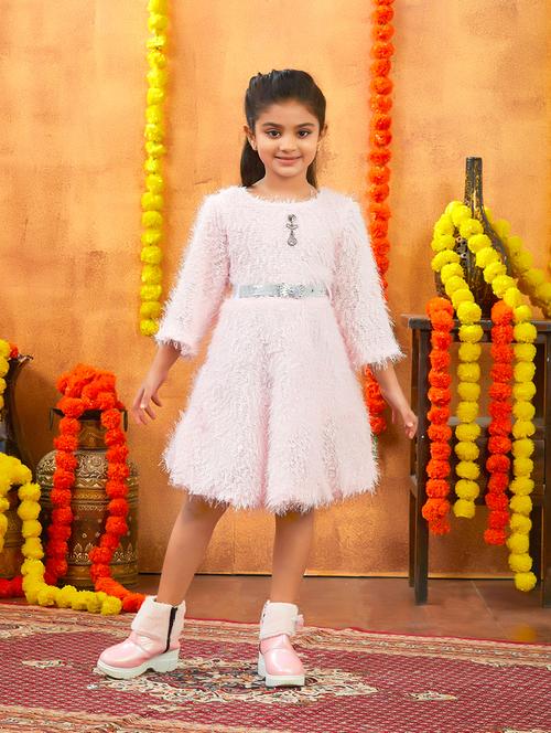 girls self designed winter wear frock - 21694846 - Very Small Image - 1