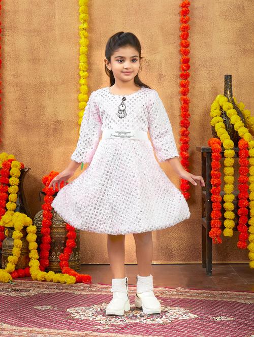 girls self designed winter wear frock - 21694849 - Very Small Image - 1