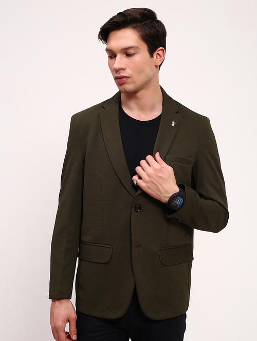 men solid single breasted casual blazer - 21696134 - Very Small Image - 1
