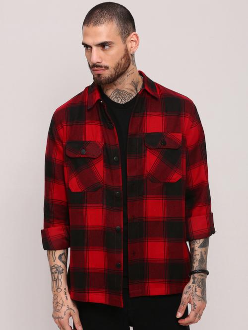 men checkered long sleeve regular fit casual shirt - 21696403 - Very Small Image - 1