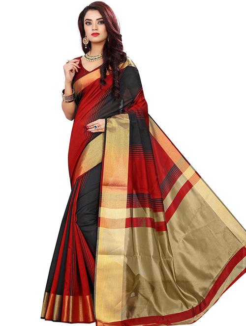 women striped bordered saree - 21696557 - Very Small Image - 1