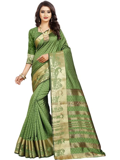 women self design bordered saree - 21696617 - Very Small Image - 1