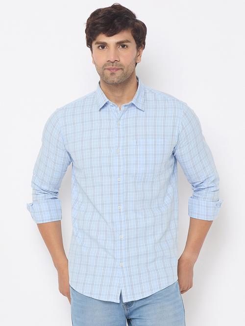 men checkered long sleeve casual shirt - 21697427 - Very Small Image - 1