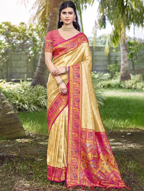 women self design kanjivaram saree with blouse - 21697811 - Very Small Image - 1