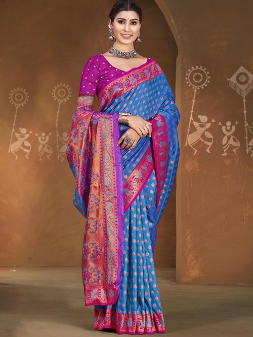 women self design kanjivaram saree with blouse - 21697854 - Very Small Image - 1