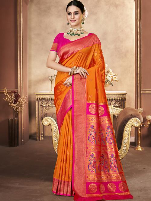 women self design banarasi saree with blouse - 21697922 - Very Small Image - 1