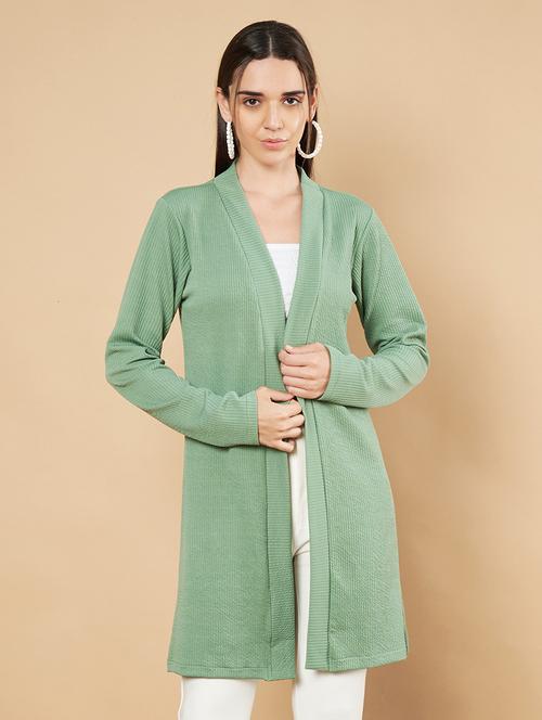 women solid long sleeve shrug - 21697969 - Very Small Image - 1