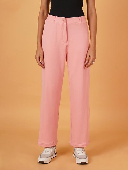 women solid full length flat front trousers - 21697984 - Very Small Image - 1