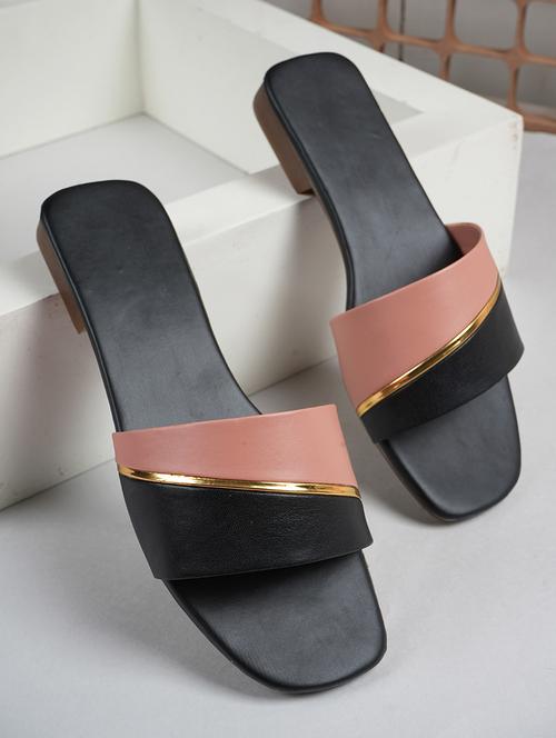 black synthetic slip on sandals - 21699087 - Very Small Image - 1