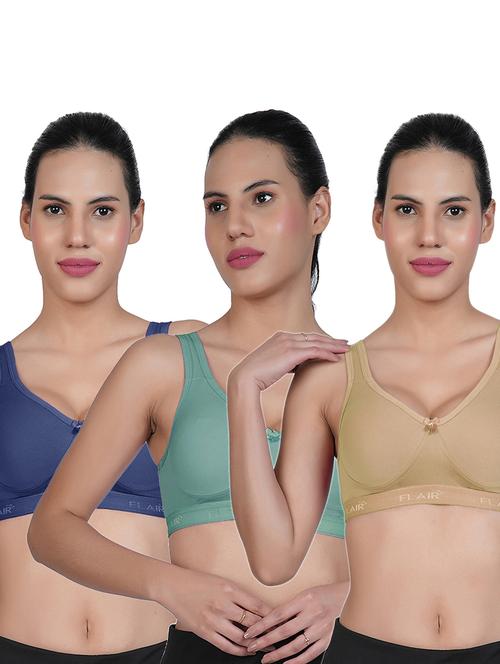 women pack of 3 solid sports bra combo - 21699153 - Very Small Image - 1