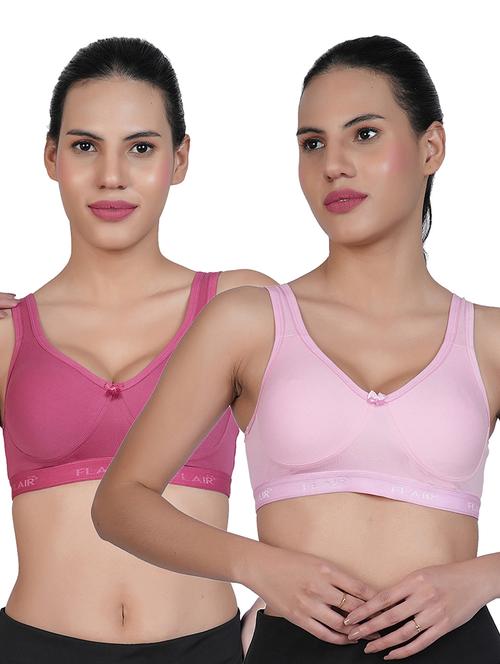 women pack of 2 solid sports bra combo - 21699187 - Very Small Image - 1