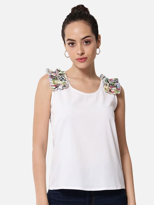 women white solid sleeveless top - 21700107 - Very Small Image - 1