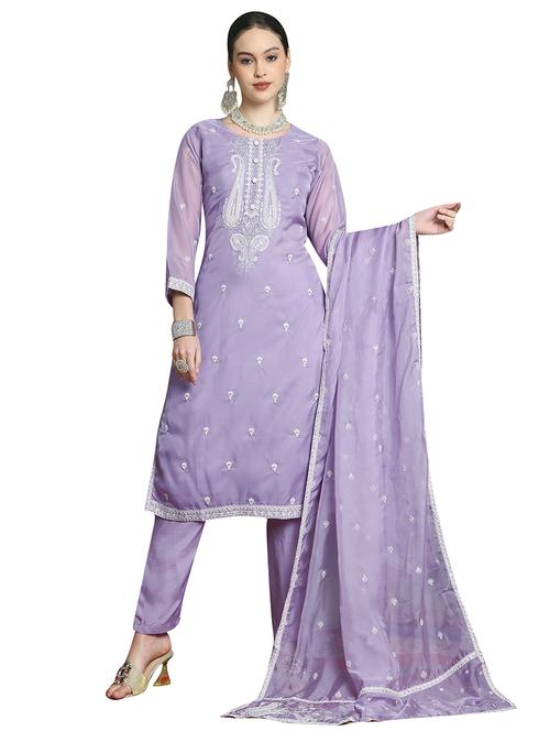 women embroidered three quarter sleeve suit set - 21701342 - Very Small Image - 1
