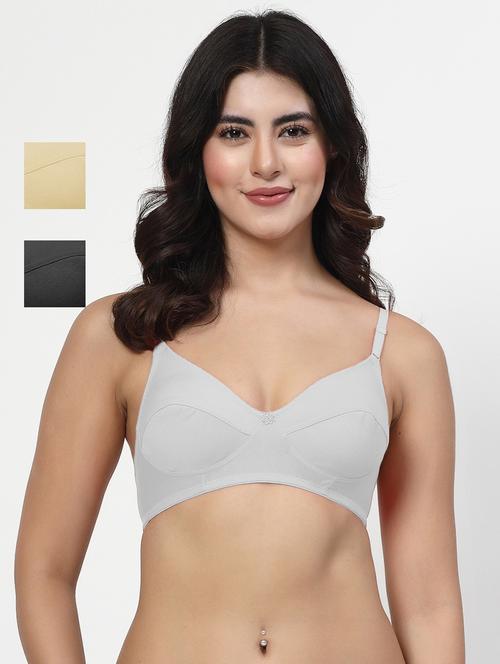women pack of 3 solid bra combo - 21701909 - Very Small Image - 1