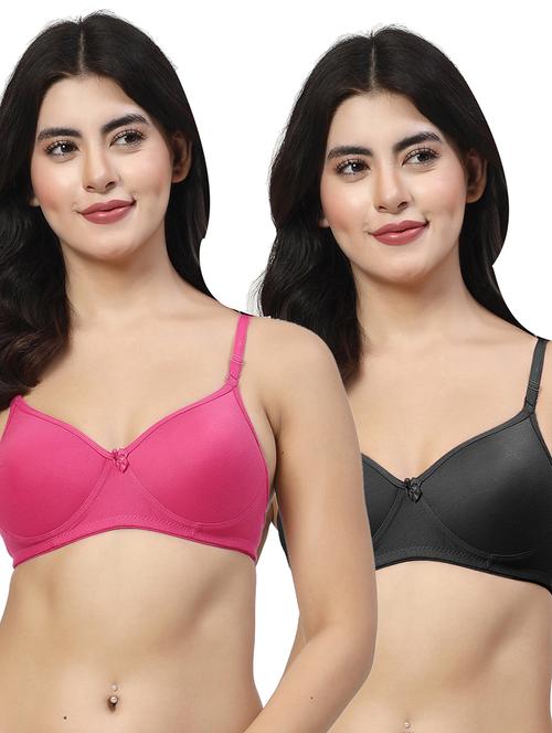 women pack of 2 solid bra combo - 21702990 - Very Small Image - 1