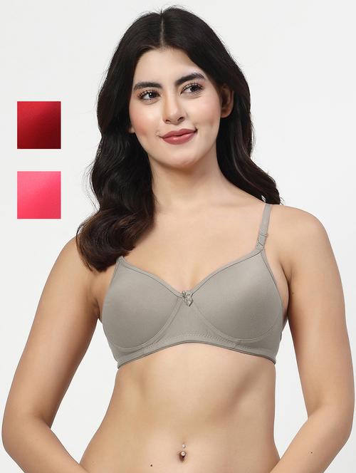 women pack of 3 solid bra combo - 21703017 - Very Small Image - 1