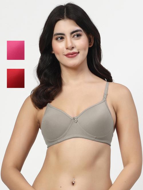 women pack of 3 solid bra combo - 21703033 - Very Small Image - 1