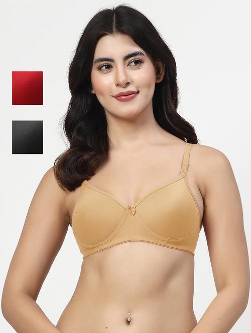 women pack of 3 solid bra combo - 21703038 - Very Small Image - 1
