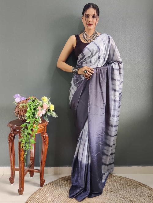 women tie & dye printed saree with blouse - 21703353 - Very Small Image - 1