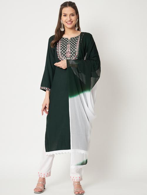 women embroidered long sleeve suit set - 21703408 - Very Small Image - 1