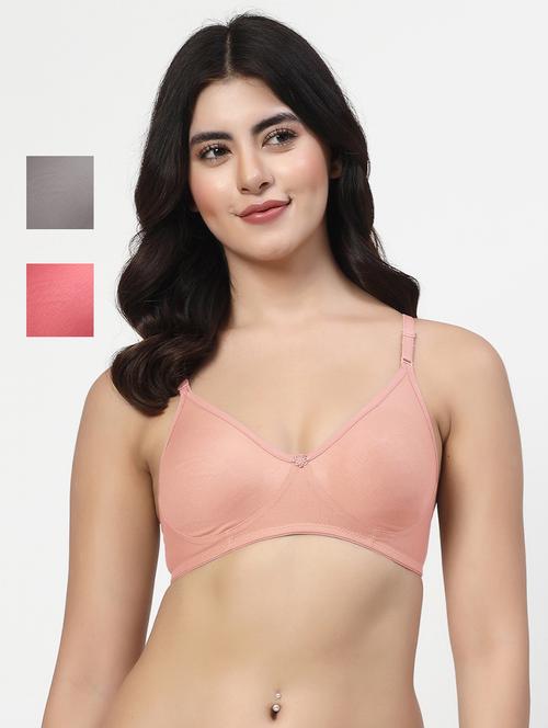 women pack of 3 solid t-shirt bra - 21704779 - Very Small Image - 1