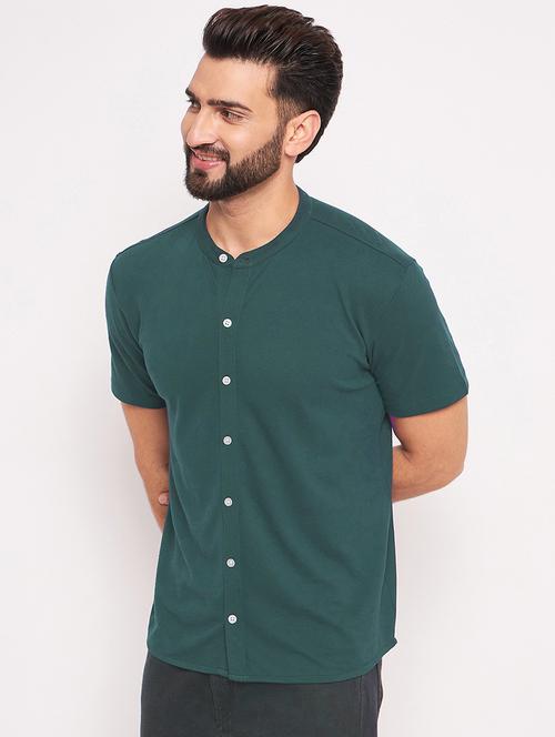 men solid short sleeves casual shirt - 21705473 - Very Small Image - 1