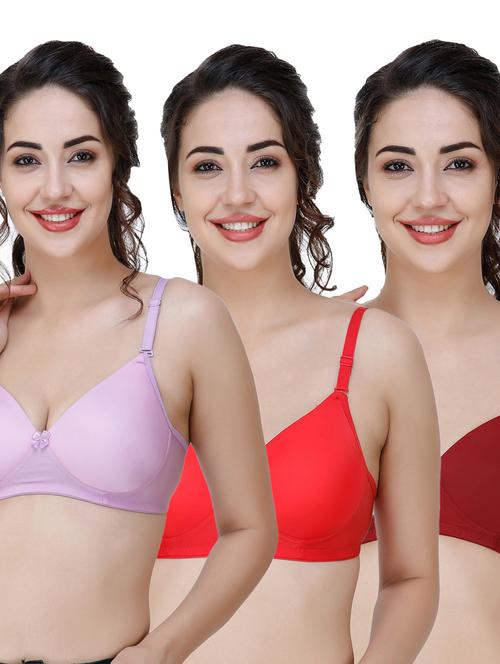 women pack of 3 solid t-shirt bra - 21706270 - Very Small Image - 1