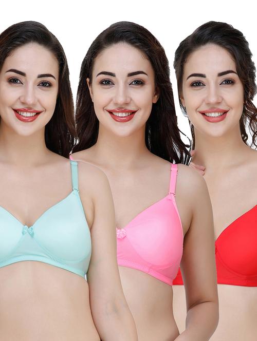 women pack of 3 solid t-shirt bra - 21706289 - Very Small Image - 1