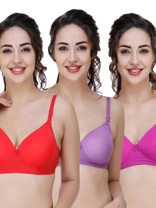 women pack of 3 solid t-shirt bra - 21706333 - Very Small Image - 1