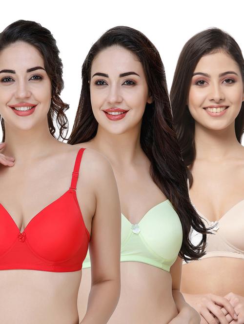 women pack of 3 solid t-shirt bra - 21706340 - Very Small Image - 1