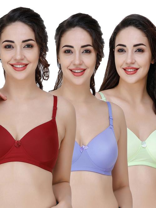 women pack of 3 solid t-shirt bra - 21706359 - Very Small Image - 1