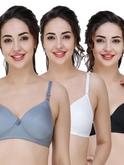 women pack of 3 solid t-shirt bra - 21706375 - Very Small Image - 1