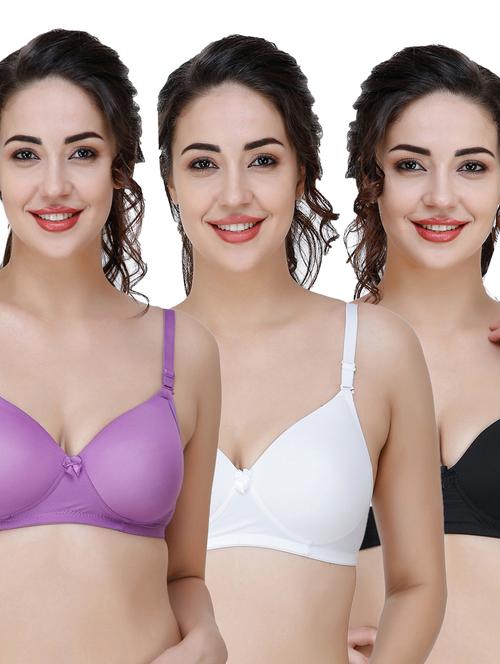 women pack of 3 solid t-shirt bra - 21706395 - Very Small Image - 1