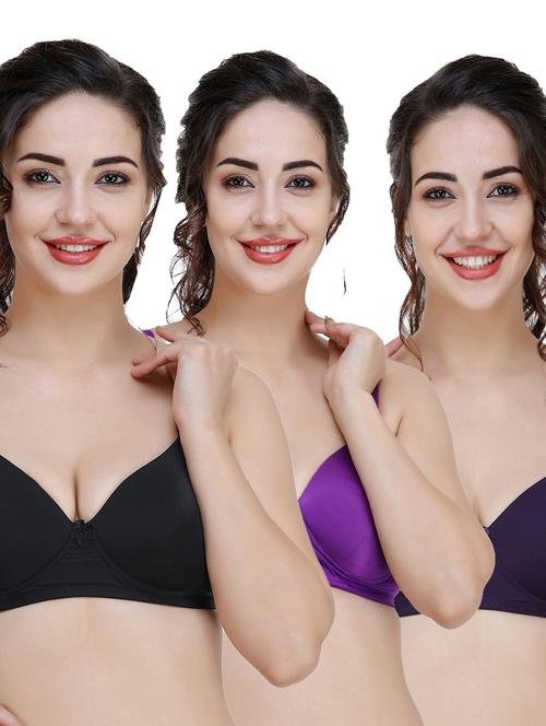 women pack of 3 solid t-shirt bra - 21706457 - Very Small Image - 1