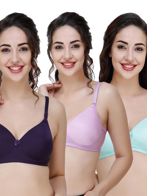 women pack of 3 solid t-shirt bra - 21706488 - Very Small Image - 1