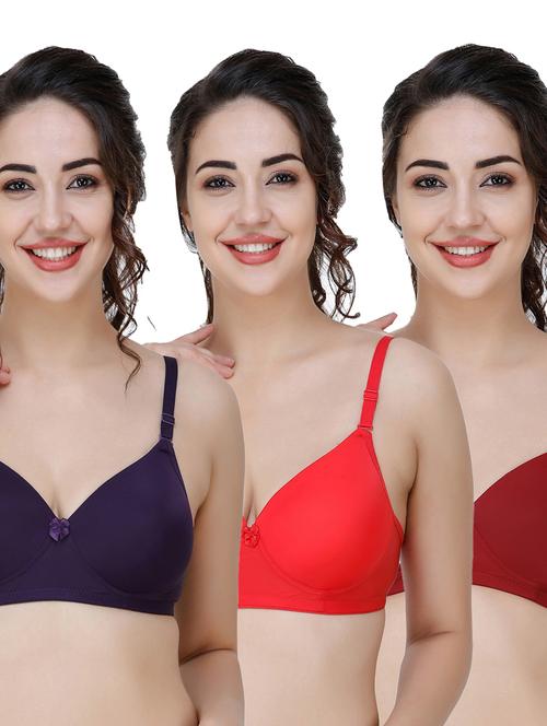 women pack of 3 solid t-shirt bra - 21706491 - Very Small Image - 1